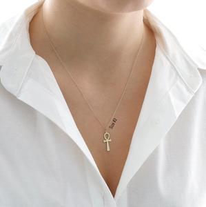 Inspire Ankh croce ciondolo Dainty Ankh collana Charm faraone simbolo della vita Minimal fatto a mano regalo di gioielli raffinati - Product Image 4