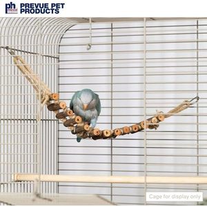 Premium prodotti per animali domestici naturali scala di corda uccello giocattolo di legno scale di arrampicata attività di fissaggio per la gabbia per uccelli tono terra marrone - Product Image 5