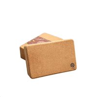 Bloc de yoga en liège naturel 22,5x15x10cm haute densité, brique d'entraînement fitness et danse avec bords arrondis pour yoga et Pilates