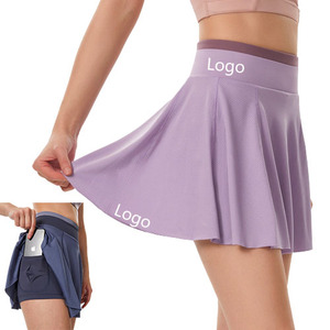 Tập thể dục mặc quần vợt Váy golf váy lưới thoáng khí Golf mặc 2 trong 1 quần short váy với Túi thể thao <span class=keywords><strong>skort</strong></span> - Product Image 1