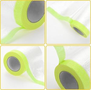 Cinta y cortinas Pintores Película de tela de gota de plástico con cinta Lámina de plástico para pintura automotriz Recubrimiento Verde - Product Image 2