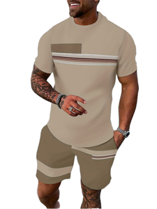 Conjunto Deportivo de Verano Personalizado para Hombre, Camiseta y Pantalones Cortos de Poliéster Satinado, Transpirable, con Estampado Digital, 2 Piezas, Ropa Casual OEM - Product Image 1