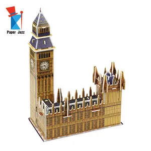 Juguetes De Venta caliente para niños educativos DIY ensamblar Big Ben modelo de papel edificio de fama mundial rompecabezas 3D