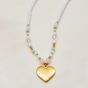 Collana J&D in acciaio inossidabile placcato oro 18 carati con ciondolo a farfalla smaltato, <span class=keywords><strong>cristallo</strong></span> e perla, romantica e graziosa. - Product Image 6