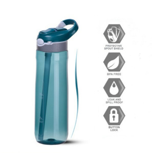 Nouveau design 26oz bouteilles d'eau froide en plastique Tritan sans BPA enfants bouteille à couvercle rabattable avec paille - Product Image 4