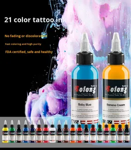 Encre de <span class=keywords><strong>tatouage</strong></span> de haute qualité 30ml 21 couleurs avec certification MSDS pour l'ensemble d'encre à usage corporel Fournitures complètes Enregistrement des ingrédients américains - Product Image 3