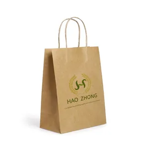 flower bouquet packaging gift kraft paper bags for restaurant food take out white shopping kraft paper bags with logo