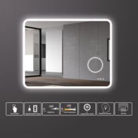 Hotel Smart Touch Switch Defogger Magnifying Mirror / Bathroom Mirror With Led Light Backlit Mirror