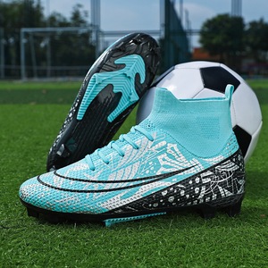 Stylish Printed High Ankle Football Cleats Lightweight <b>Knit</b> Upper Firm Ground Soccer Training <b>Boots</b> - Product Image 2