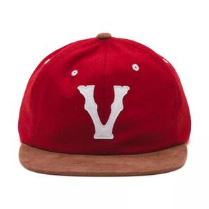 Custom <b>Wool</b> <b>Felt</b> Applique Leather Strapback 6 Panel Vintage Caps - Product Image 1