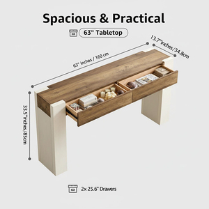 <span class=keywords><strong>Console</strong></span> d'entrée moderne avec tiroirs pour la maison, l'hôtel, l'atelier ou la villa, table de couloir de 63 pouces de long, table derrière le canapé - Product Image 6