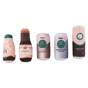 Eco-Friendly Strong Tough Small Medium Dogs' Squeaky <strong>Chew</strong> Toys Plush <strong>Coffee</strong> Cup Latte/Cold Brew Bottle Design Assorted - Product Image 1