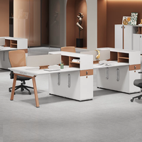 Nouveau bureau cloisonné convertible moderne avec plateau en bois, gain de place pour bureau à domicile et mobilier de bureau de direction