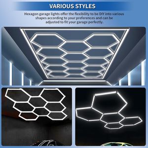 Lumière de plafond hexagonale pour <span class=keywords><strong>garage</strong></span> ETOP 14 Grid, 6500K, cadre rectangulaire, lumière LED pour <span class=keywords><strong>garage</strong></span>, <span class=keywords><strong>atelier</strong></span> de détail automobile - Product Image 3