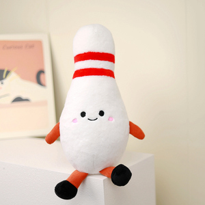 Peluche de Pin de Boliche con Rayas Rojas, Ultra Suave, Juguete Antiestrés <span class=keywords><strong>para</strong></span> Abrazar y Regalar, Agrega un Toque Divertido a tu Espacio - Product Image 3