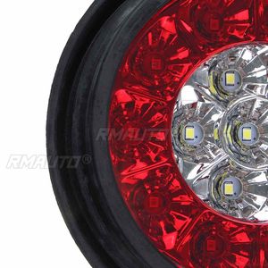 ไฟท้ายรถยนต์แบบกลม 2 ชิ้น/4 ชิ้น 12V 16 LED สีเหลืองอำพัน/สีแดง ไฟตัดหมอกหลัง ไฟเบรก ไฟวิ่ง ไฟถอยหลัง สำหรับรถบรรทุก รถพ่วง รถบรรทุกขนาดใหญ่ - Product Image 3