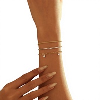 Bracelet Pendentif Zirconium Femme Polyvalent Minimaliste et Élégant en Tungstène 14 carats – Article Transfrontalier Best-seller Europe et Amérique