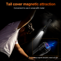 Helius Portable Zoomable Lantrenes Trabajo magnético Camping Luz Recargable Antorcha Luz LED de alta potencia Linterna táctica
