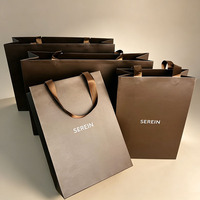 Sacs en papier personnalisés, réutilisables, de luxe, écologiques, découpés à la forme, pour l'emballage, avec logo personnalisable, adaptés aux vêtements et aux bijoux.