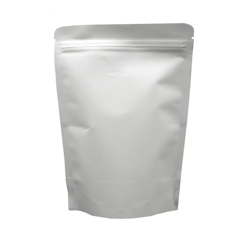 9*14 + 6cm 화이트 크래프트 스탠드 업 파우치 식품 산업 캔디 스낵 사용을위한 지퍼 씰이 달린 크래프트 종이 가방