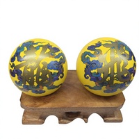 Coffrets cadeaux de balles de fitness Baoding et tasses à thé en porcelaine de la marque ShouXing, bien-être traditionnel chinois, cadeaux d'affaires pour entreprises
