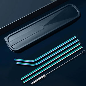 Ouyada ชุดหลอดดูดน้ำสแตนเลสพร้อมแปรงทำจากโลหะใช้ใหม่304โลโก้ที่กำหนดเองเป็นมิตรต่อสิ่งแวดล้อมใช้ซ้ำได้ - Product Image 6