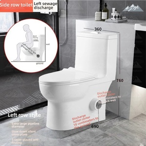 Inodoro de Cerámica de Una Pieza con Base Cuadrada Geométrica Moderna Wayon para <span class=keywords><strong>Baño</strong></span> de Apartamento de Lujo - Product Image 2