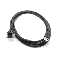 Adaptador USB 3.0 Macho a Micro USB 3.0 Macho en Ángulo Recto con Montaje de Panel con Tornillo, Carga Rápida, Conexión de Red Estable