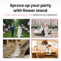 Supports de centre de table dorés avec présentoirs en acrylique transparent pour décorations de table de mariage, support de présentation de fleurs en métal