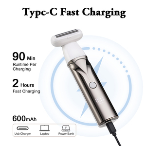 <span class=keywords><strong>Rasoir</strong></span> 3-en-1 pour femme, lame en céramique, épilation indolore, utilisation humide et sèche, étanche IPX4, rechargeable par USB, <span class=keywords><strong>rasoir</strong></span> pour bikini et aisselles - Product Image 3