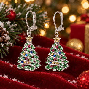 Pendientes de árbol de Navidad para mujer, diseño de estrella, accesorios para las orejas con temática navideña - Product Image 4