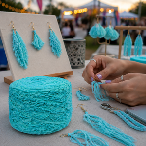 Fil fantaisie en ruban turquoise pour sac <span class=keywords><strong>de</strong></span> plage, bordure <span class=keywords><strong>de</strong></span> chapeau, artisanat DIY, vente en gros OEM - Product Image 6