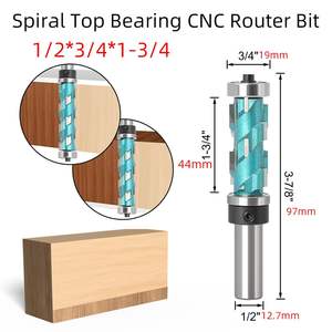 <span class=keywords><strong>Fraise</strong></span> <span class=keywords><strong>à</strong></span> bois en carbure <span class=keywords><strong>à</strong></span> spirale de 1/2 tige, 1-3/4 pouces, 55HRC, pour fraisage, gravure, rabotage, coupe, outil de sculpture - Product Image 4