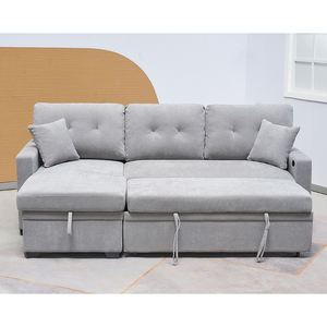 Linen Vải L Hình Dạng Ngồi Có Thể Ngả <span class=keywords><strong>Sofa</strong></span> Giường Đồ Nội Thất Phòng Khách <span class=keywords><strong>Sofa</strong></span> Giá Rẻ Giá Cắt <span class=keywords><strong>Sofa</strong></span> Giường - Product Image 2