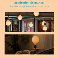 Ampoule LED à filament G125 G40, 2W, 250lm, AC110-130V, base E26, dimmable, décorative, vintage, certifiée ETL, CRI 80, vente en gros OEM