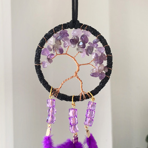 ตาข่ายจับฝันทอด้วยการออกแบบฮวงจุ้ยขนาด50ซม. ขนนกงานแต่งงานของขวัญแบบดั้งเดิมแขวนลม - Product Image 6