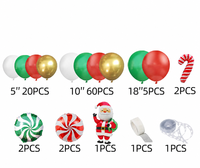 Kit d'arche de ballons de Noël festifs, ensemble de ballons en latex et en aluminium avec chaîne de ballons et colle pour la décoration de centres commerciaux, de maisons et de fêtes.