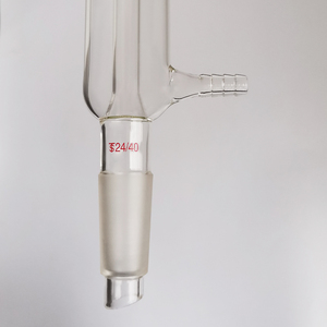 Condensador Liebig de Vidrio Borosilicato para Destilación Química con Conexión de Manguera, Unión Rectificada Estándar 24/40, Material de Vidrio para Laboratorio - Product Image 3