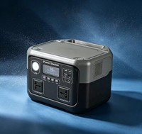 Station d'alimentation rechargeable LiFePO4 600W à onde sinusoïdale pure avec contrôleur MPPT, prise EU/US, lampe de poche, alimentation de secours pour la maison et l'extérieur