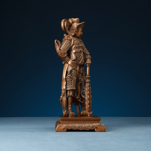 Estatua de bronce Weituo de Copper World, figura hecha a mano de cobre púrpura, adorno para decoración de sala de estar - Product Image 2