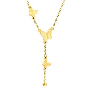 Collar de Mariposa con Cadena de Acero Inoxidable Chapado en Oro de 18K, Joyería Personalizada a Prueba de Agua, Venta al Por Mayor - Product Image 1