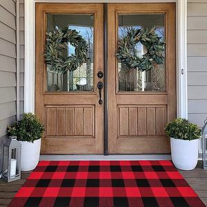 Woven Outdoor Indoor Thin Cotton Strip Stripe <b>Doormats</b> - Product Image 3