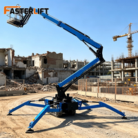 Nacelle élévatrice sur chenilles, nacelle araignée, nacelle élévatrice à bras articulé, équipée de stabilisateurs hydrauliques pour travaux en hauteur dans les espaces étroits