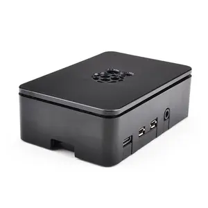 2022 black case with cooling fan plastic material for raspberry pi 4b