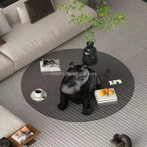 Conjunto de muebles de sala de estar de combinación moderna, mesa auxiliar de té <span class=keywords><strong>blanco</strong></span> con base de <span class=keywords><strong>caballo</strong></span> de Río Animal y tapa de vidrio, varios materiales - Product Image 6