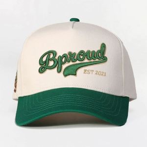 Customized Cotton 5 Panel <b>Frame</b> <b>Embroidery</b> New Snap Back Blank Wholesale Logo Unisex Baseball Hats Two-tone Cap Custom Sporty - Product Image 3