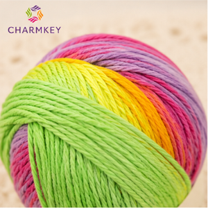 Wholesale Charmkey 100% Cotton Gradient <strong>Variegated</strong> <strong>Yarn</strong> Soft Macaron Solid Color Crochet <strong>Yarn</strong> for Doll Baby Garment DIY Craft - Product Image 3