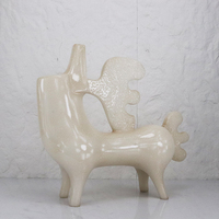 Ensemble de sculptures de cerfs en résine brillante, figurines abstraites en forme de bois de cerf, sculptées à la main, décoration de table moderne de luxe pour la maison/le bureau