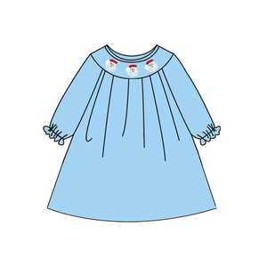 Personnalisé Noël Père Noël Petites Filles Robe Bébé Smocké Bulle Barboteuse Soeur Allumette Vente En Gros Bébé Vêtements Nouveaux Modèles - Product Image 1