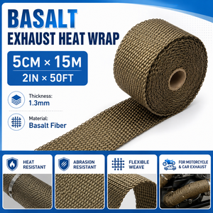 Bande de protection thermique en basalte pour échappement, 5 cm x 15 m, durable, pour tuyaux de course automobile et <span class=keywords><strong>moto</strong></span> - Product Image 4